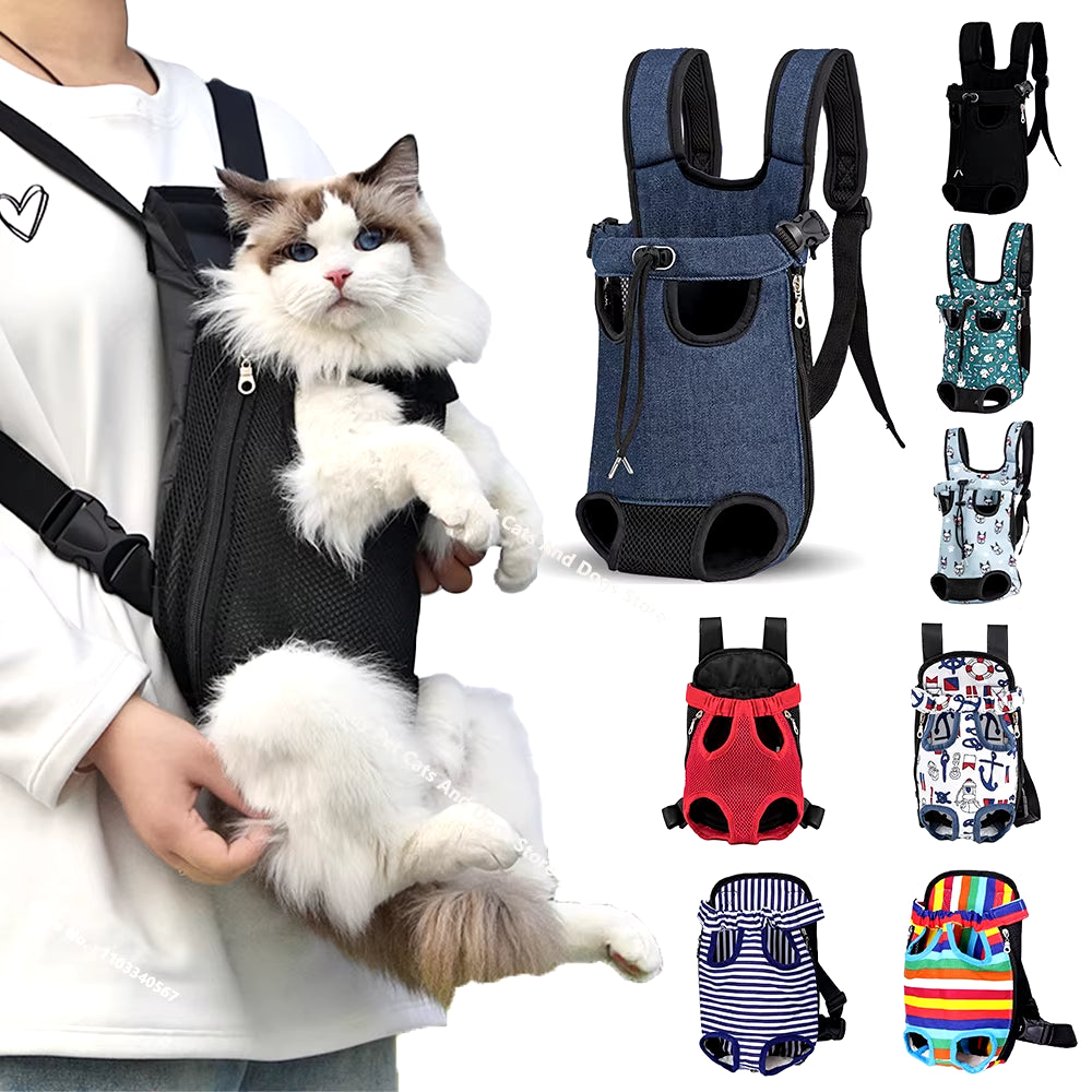 Adjustable Cat Carrier Bag Pet Double Shoulder Backpack Portable Bag Outdoor Travel Camping Hiking Cat Bag Dog Bag